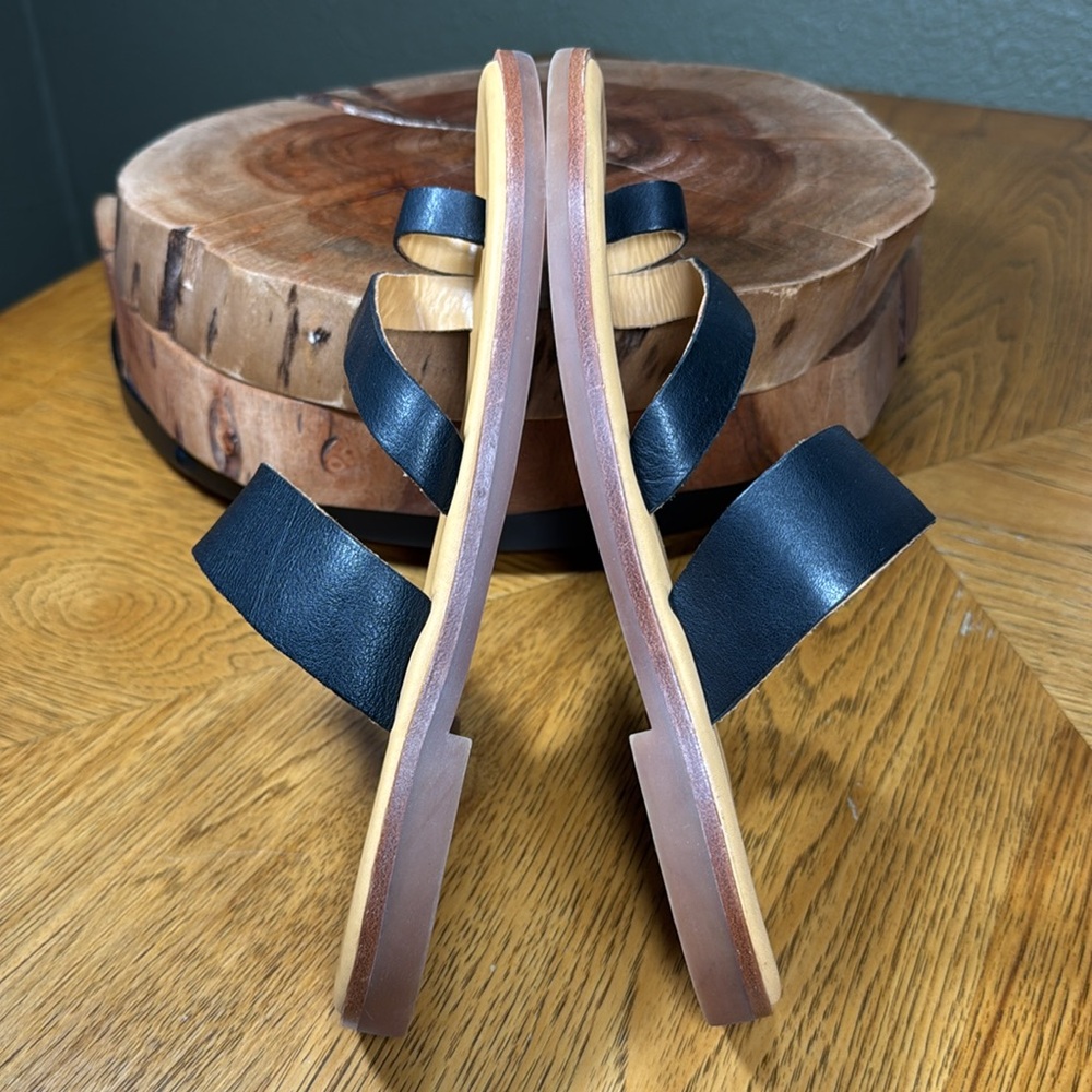 HTF KORK EASE 3 STRAP LEATHER SLIP ON SANDALS - Picture 9 of 14